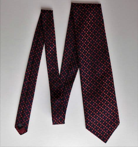 Black tie with bright red squares check pattern C&A vintage 1990s